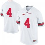 Men's NCAA Ohio State Buckeyes Only Number #4 College Stitched Authentic Nike White Football Jersey OJ20G23TW